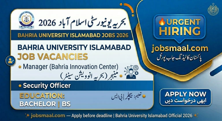 Bahria University Jobs 2026 Manager Vacancies