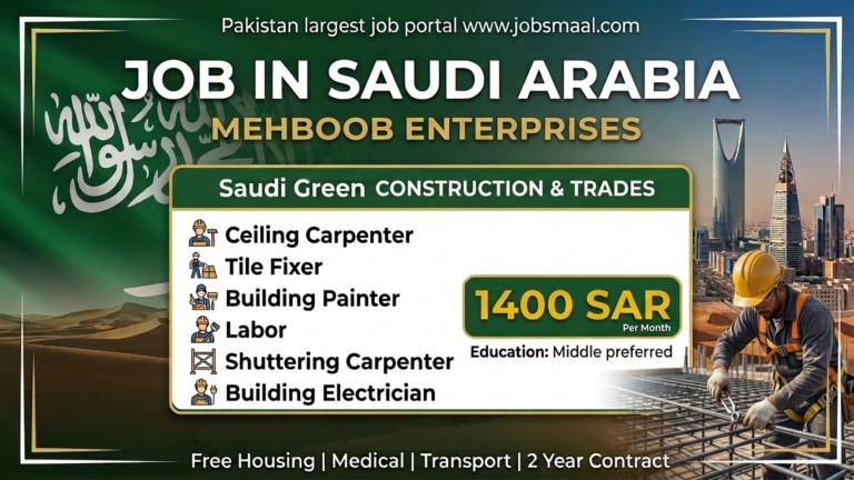 Shuttering Carpenter Jobs In Saudi Arabia 2026