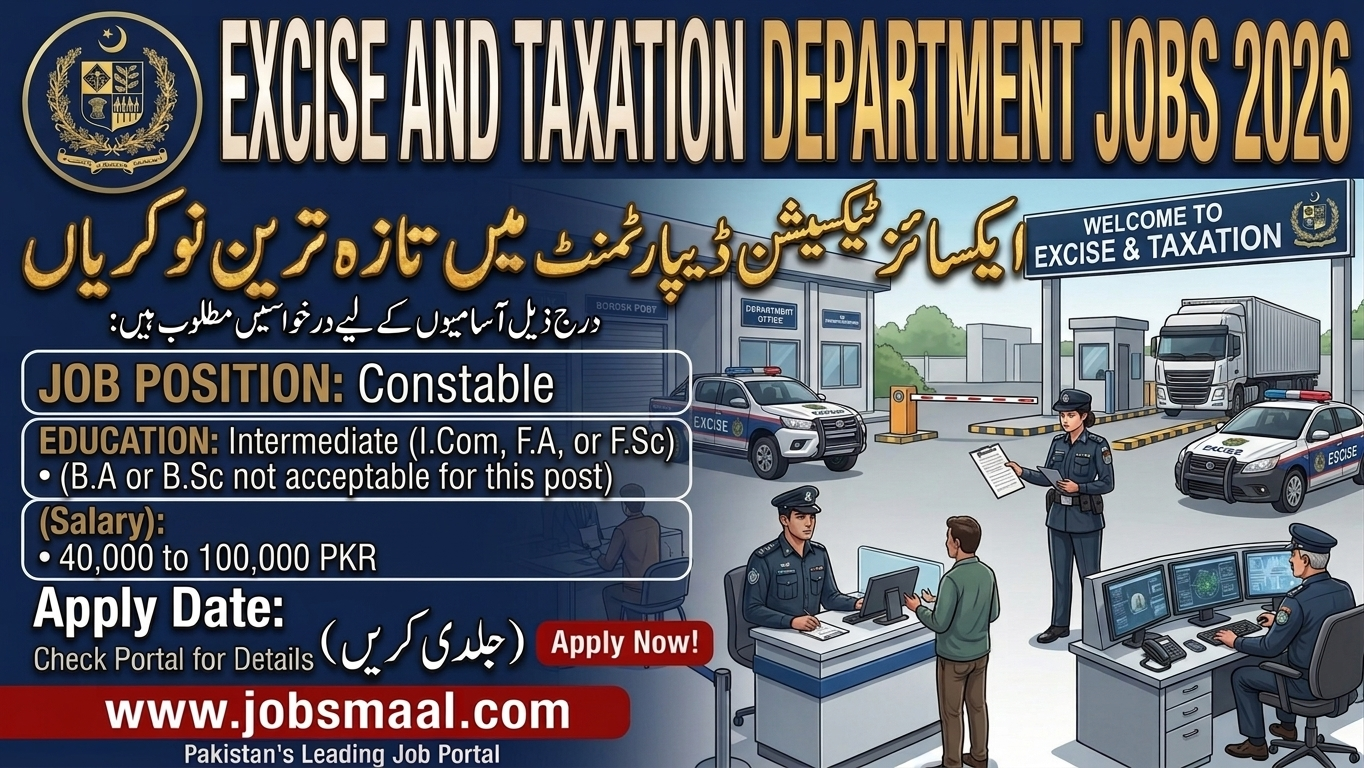 Excise and Taxation Punjab Jobs 2026 | Apply for 819/P Vacancies