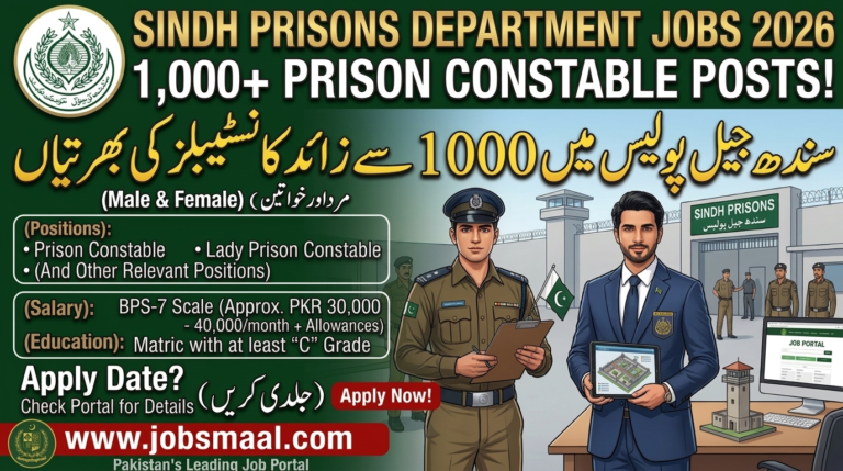Sindh Prisons Department Jobs 2026 – 1,000+ Prison Constable Posts, Apply Now