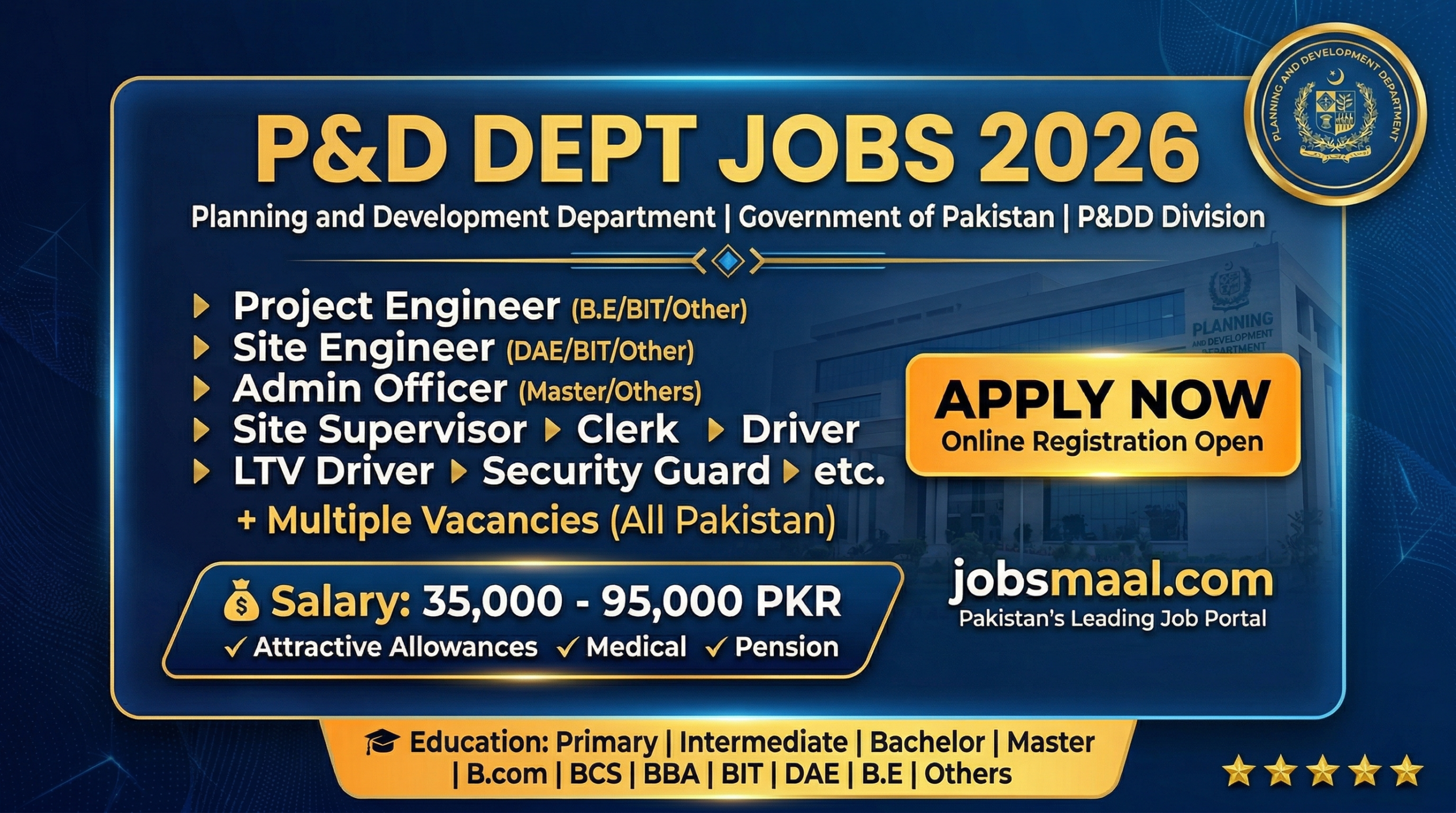 Planning & Development Department Balochistan Jobs 2026