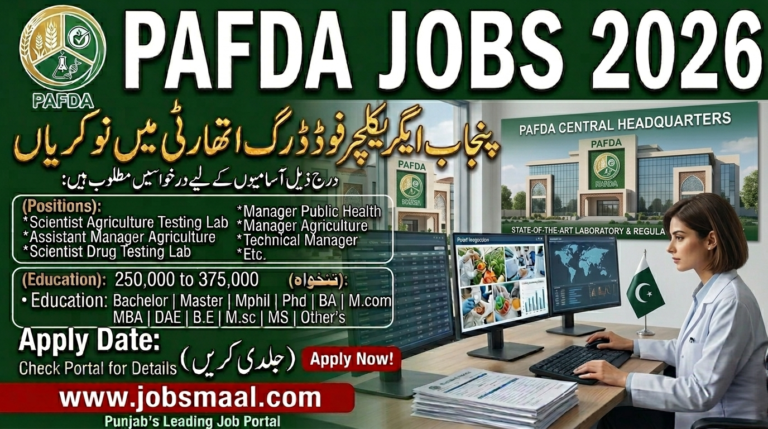 Punjab Agriculture Food and Drug Authority PAFDA Jobs 2026