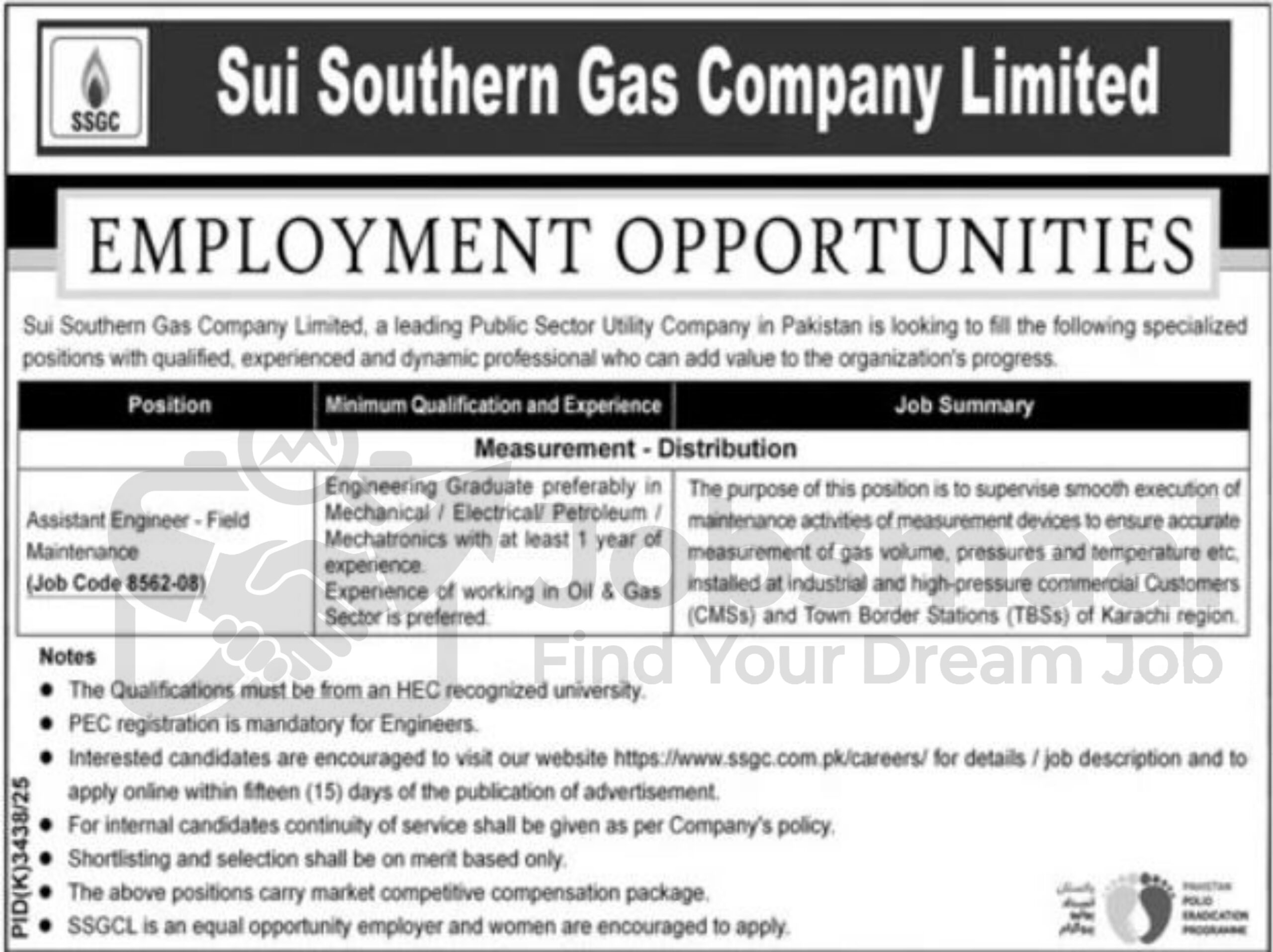 Sui Southern Gas Company SSGC Jobs 2026