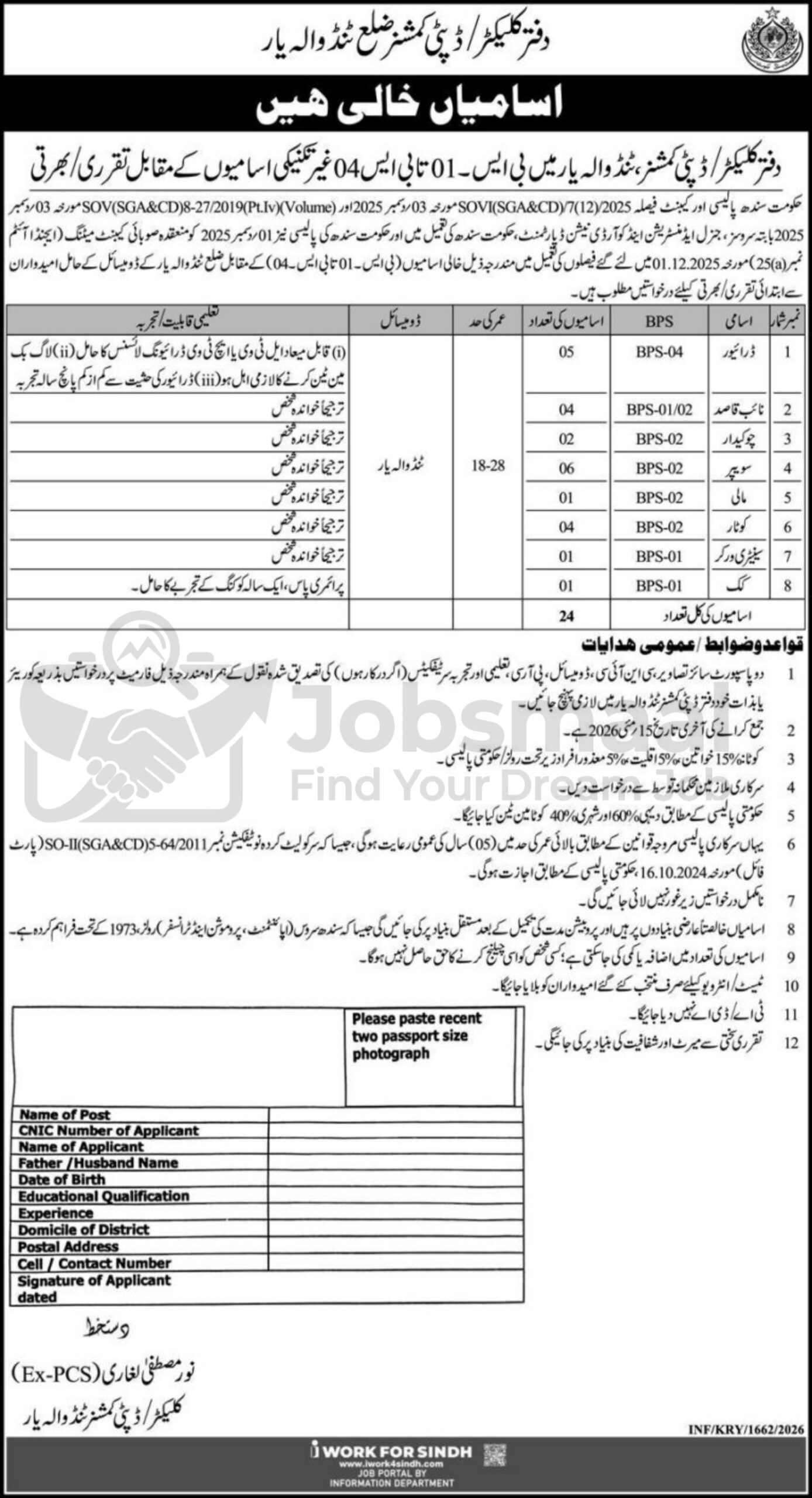 Deputy Commissioner District Office Jobs 2026 