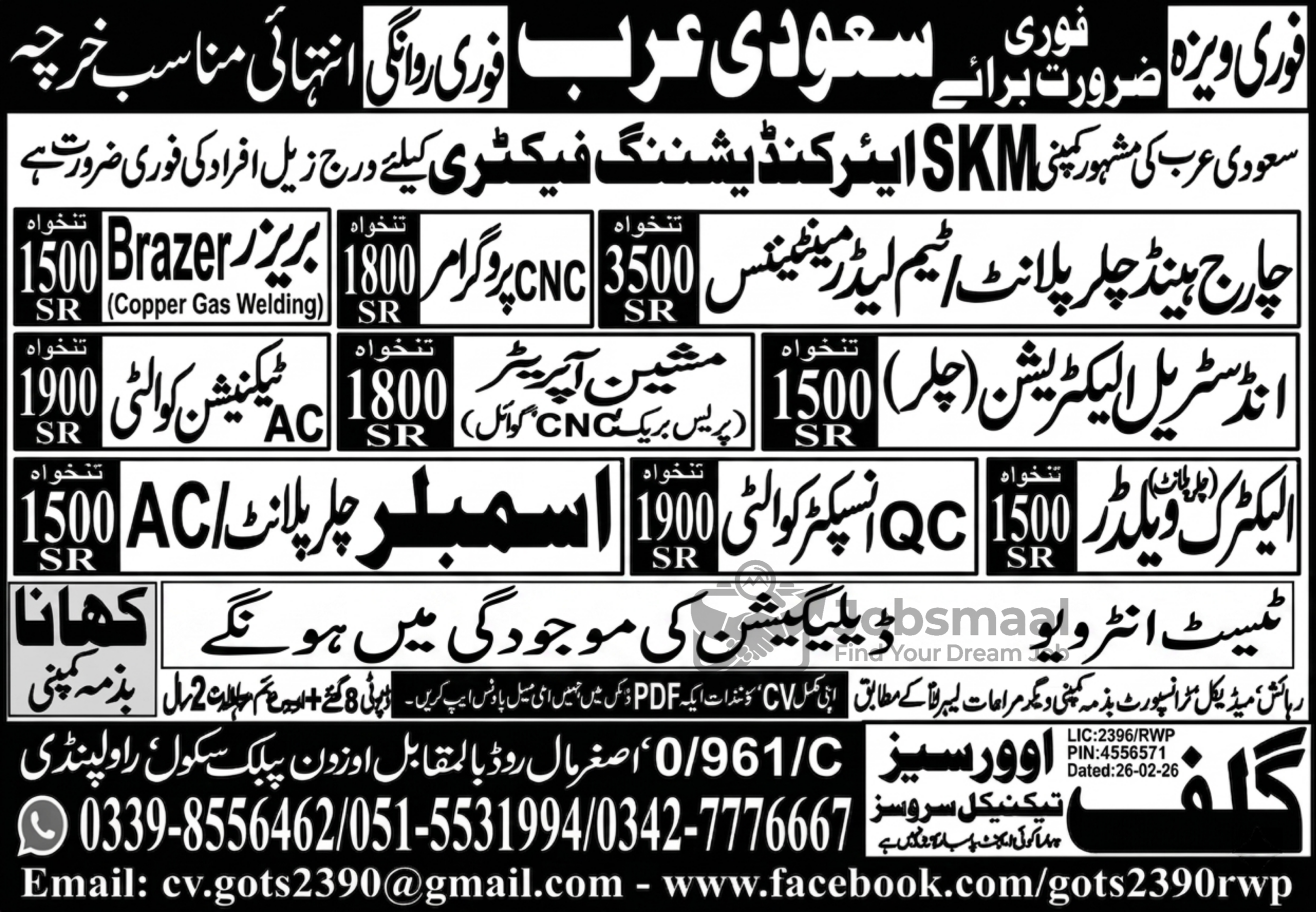 SKM Air Conditioning Factory Saudi Arabia Jobs 2026