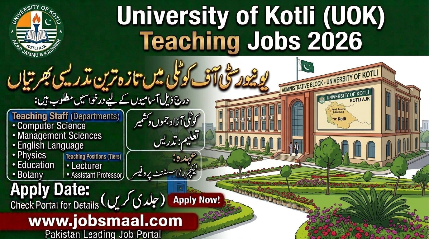 University of Kotli Teaching Jobs 2026 – Assistant Professor & Lecturer Positions