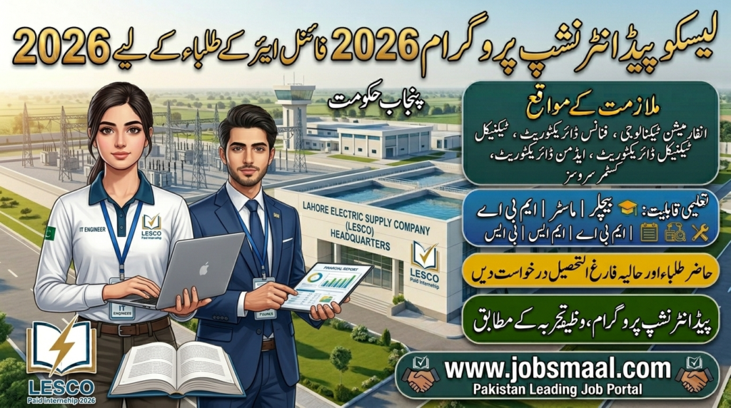 LESCO Paid Internship Program 2026 for Final Year Students – Apply by June 15