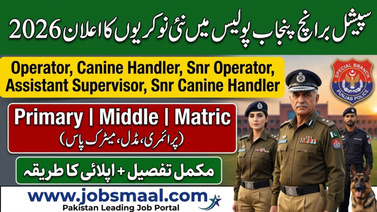 Special Branch Punjab Police Jobs 2026 | Download Application Form from www.punjabpolice.gov.pk