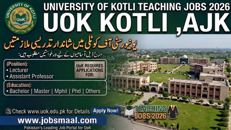 University of Kotli Teaching Jobs 2026 – Assistant Professor & Lecturer Positions