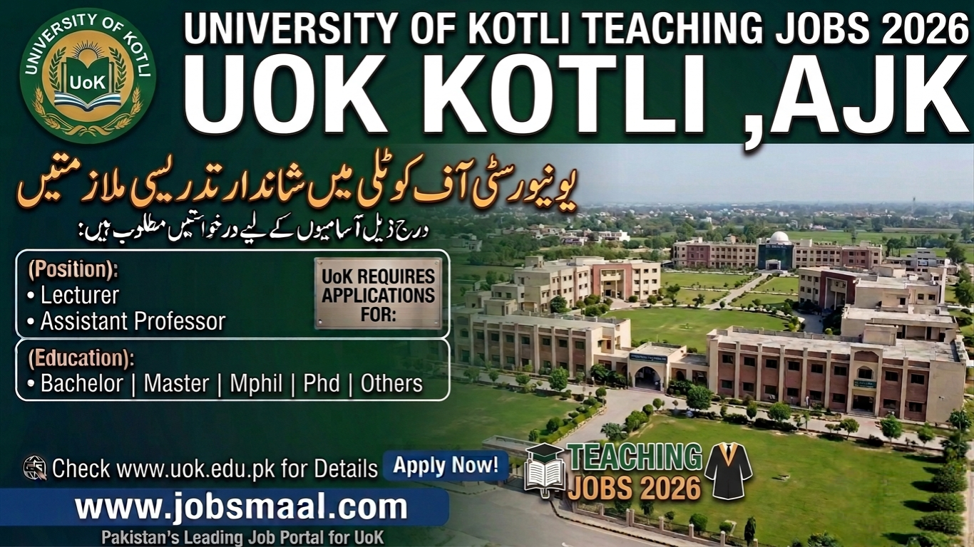 University of Kotli Teaching Jobs 2026 – Assistant Professor & Lecturer Positions
