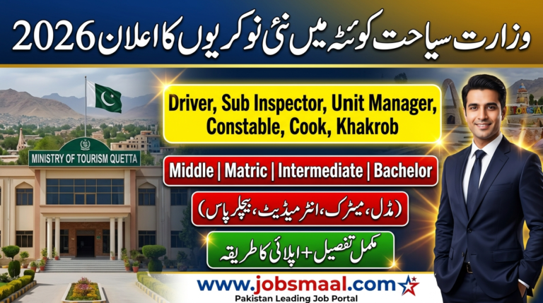 Balochistan Tourism Department Jobs 2026