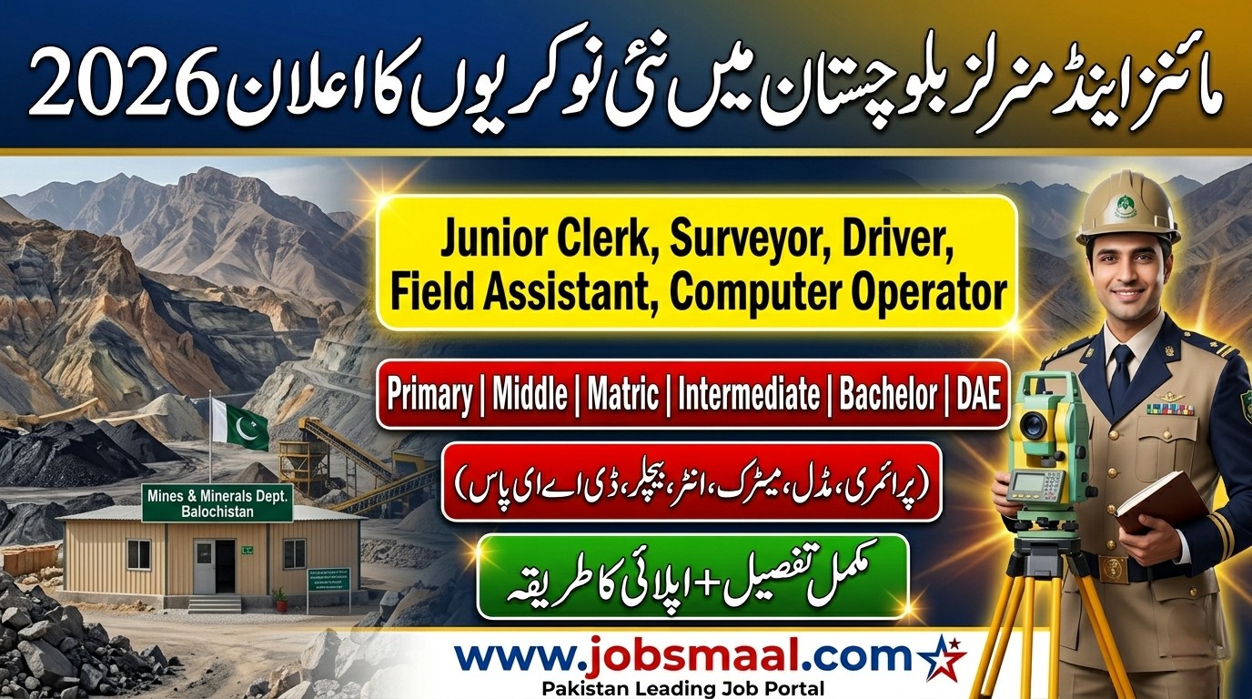 Balochistan Mines & Minerals Jobs 2026 – Apply Online for 40+ Positions