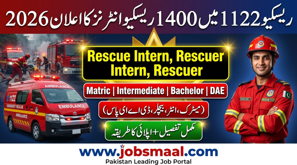 Rescue 1122 Internship 2026 – 1400 Positions Under Chief Minister Program
