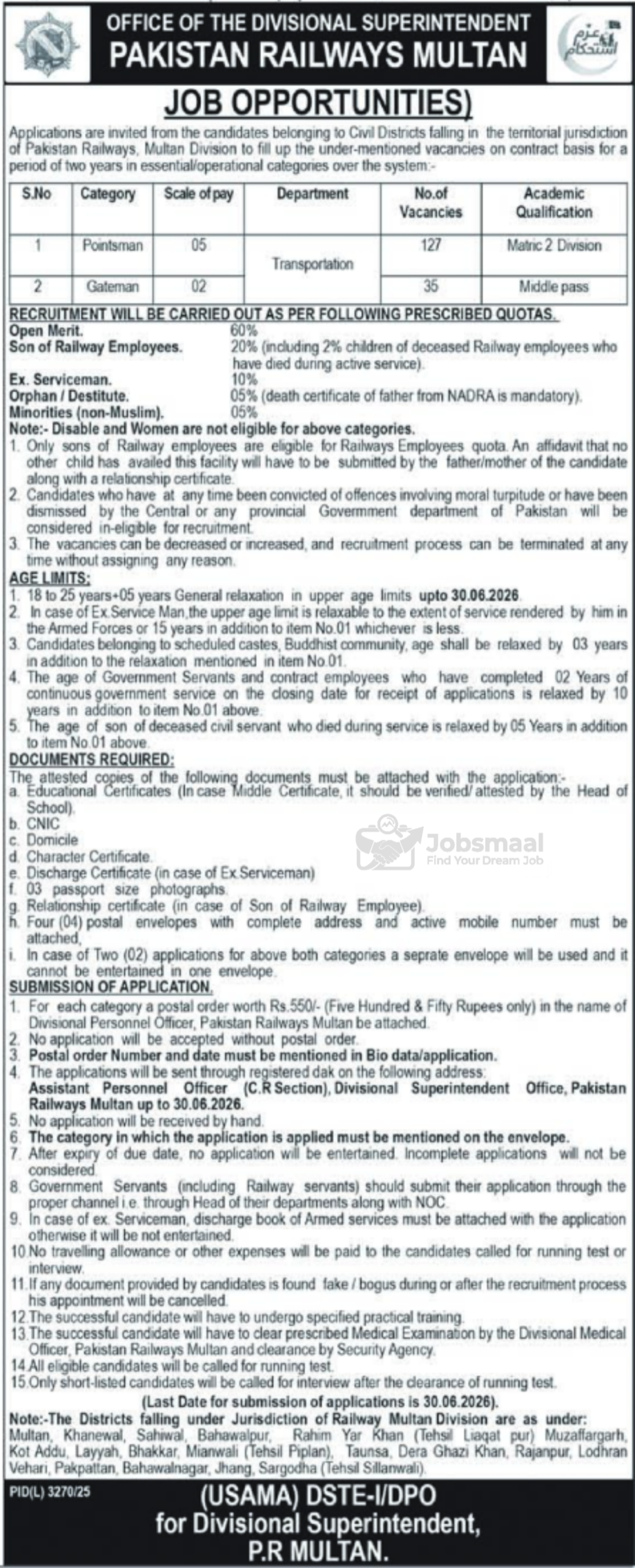 Pakistan Railways Jobs 2026 
